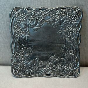 VTG Arthur Court Grapevine Square Tray 1993 Grape Leaves Platter 12"